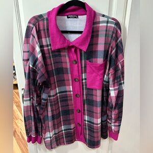 HEIMISH USA Pink Plaid Shacket